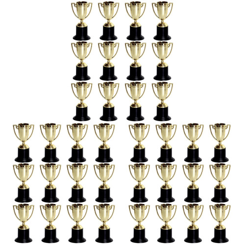 36 Pcs Mini Plastic Trophy With Black Base For Party Celebrations 1