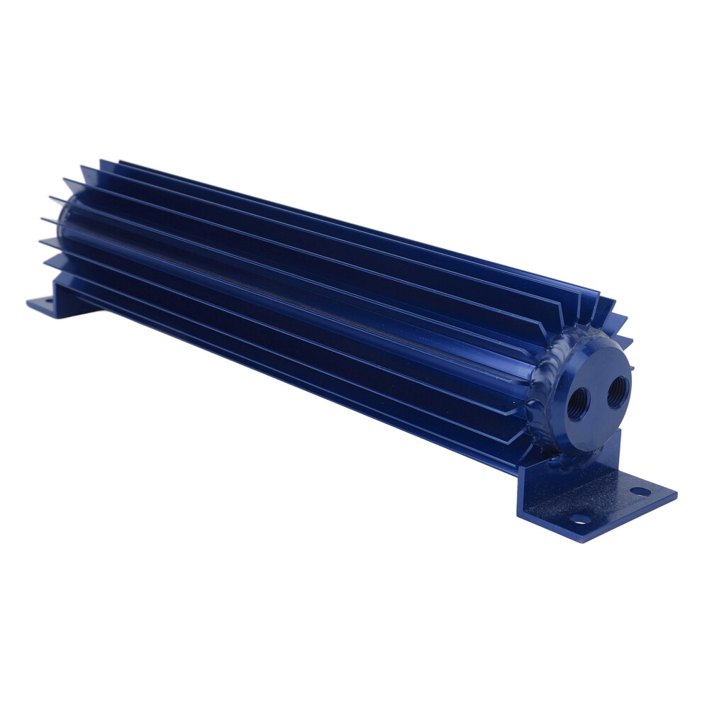 12In Aluminum Dual Pass Transmission Cooler 3In Heatsink Blue 9371352050397