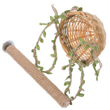 4Pcs Parrot Rope Swing And Stand Perch With Seagrass Platform