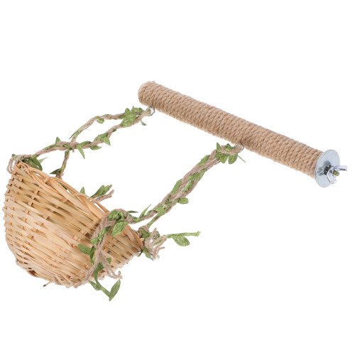 4Pcs Parrot Rope Swing And Stand Perch With Seagrass Platform 2