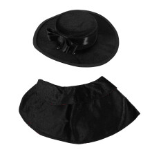 2Pcs Black Pet Costume Set Hat Cloak Wig for Party Cosplay Cats Dogs