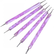 KINZON Paquet De 5 Stylos Nail Art-violet, Kit D'accessoires Pour Nail Art, Dcoration Nail Art, Outil De Pointage Double Pointe Pour Nail Art