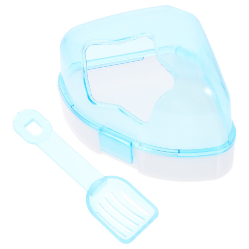 2Pcs Plastic Hamster Bathtub Bathing Basin Container Sky Blue 2