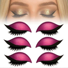 (Pink) Eyelash Stickers Adjustable Quick Eye Makeup Eyeshadow Combination Reusable False Eyelashes For Beginner-Good