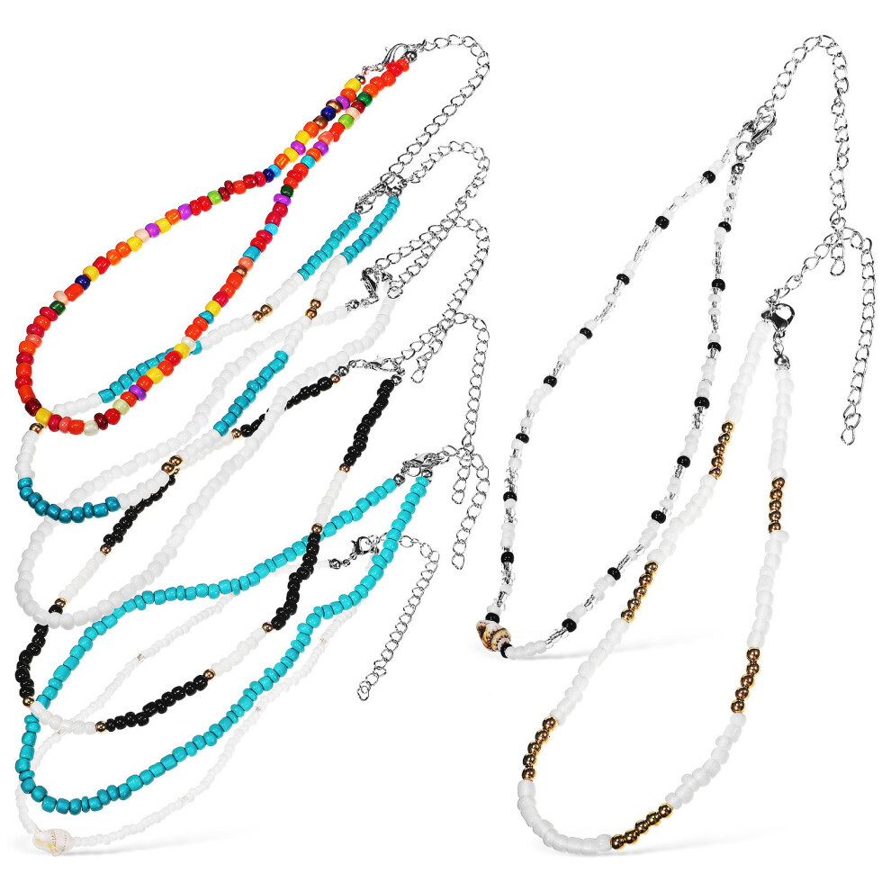 Photos - Pendant / Choker Necklace 16 Pcs Bead Choker Necklace Boho Beads Chain Jewelry Fashion Accessory