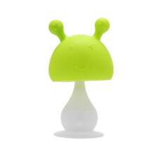 Silicone Teething Toy | Rabbit Mushroom Design with Music & Suction Cup (Green)