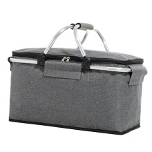 Faltbare graue Picknickkorb-Kühltasche mit Isolierung und bequemem Griff