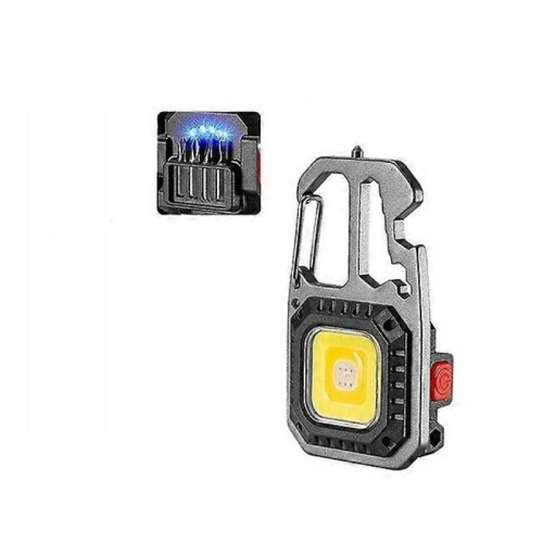 (No Tripod) Mini COB LED Flashlight Screwdriver Window Breaking Hammer Multifunction Keychain Light Portable Work Light Camping Lantern