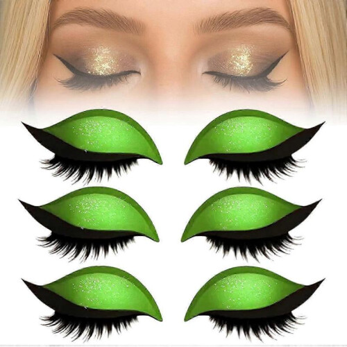 (Green) Eyelash Stickers Adjustable Quick Eye Makeup Eyeshadow Combination Reusable False Eyelashes For Beginner-Good
