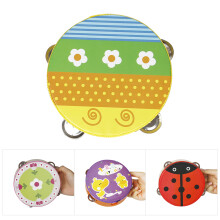 6" Handheld Kids Tambourine with 4 Metal Jingle Sets - Colorful Musical Toy