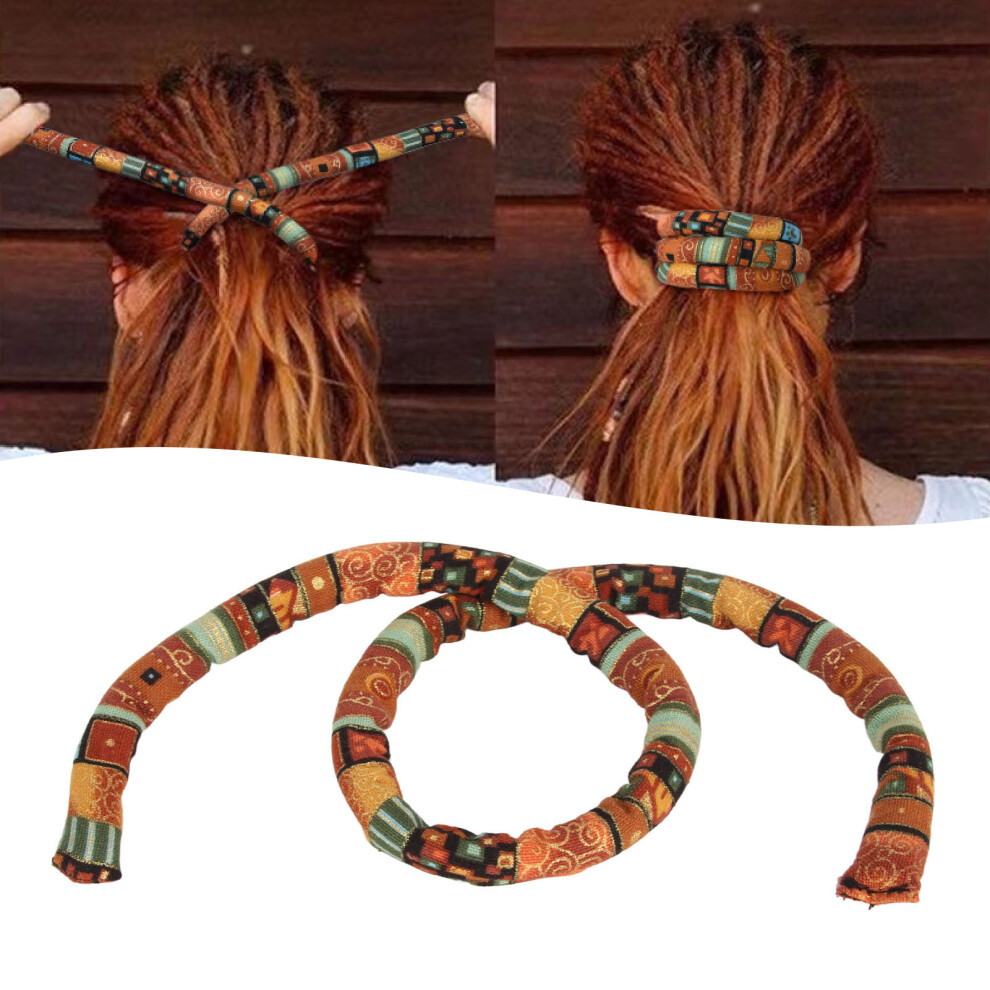 Curly Hair Accessory Spiral Lock Dreadlocks Ponytail Tie Ethnic Yellow