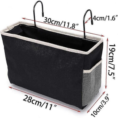 KINZON Black Hanging Storage Basket for Bed, Office, Home, School, Dorm 1
