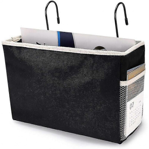 KINZON Black Hanging Storage Basket for Bed, Office, Home, School, Dorm