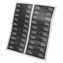 3Feuilles D'étiquettes Adhésives Poids Pour Gym Noir