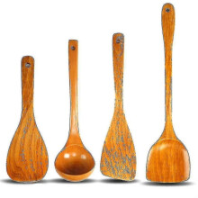 4pcs Wooden Kitchen Utensils Wood Shovel Set Long Handle Shovel Tool