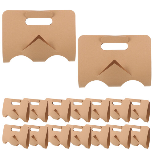 100 Pcs Paper Drink Carrier With Handle Cup Holder 2