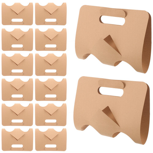 100 Pcs Paper Drink Carrier With Handle Cup Holder 1