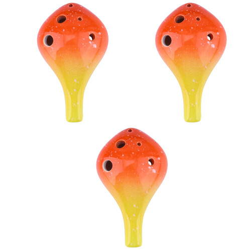 3Pcs 6 Hole Ceramic Ocarina Bottle Style Instrument For Beginners 2