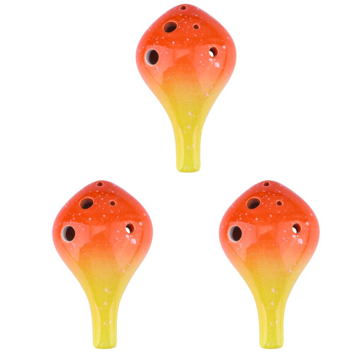 3Pcs 6 Hole Ceramic Ocarina Bottle Style Instrument For Beginners 1