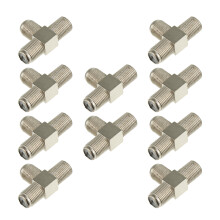 20Pcs F Type Female 3-Way Coaxial Cable Splitter Durable Silver for TV