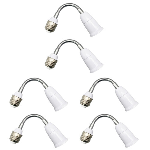 6 Pcs E27 Light Bulb Holder Flexible Extension Socket Converter 1