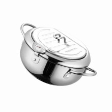 20cm Stainless Steel Tempura Deep Fryer Pot with Thermometer & Oil Filter