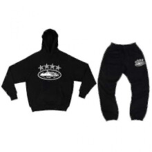 (3XL,Black)Corteiz Men's Y2k Jogging Suit, 2-piece Autumn Lightweight Tracksuit_x67