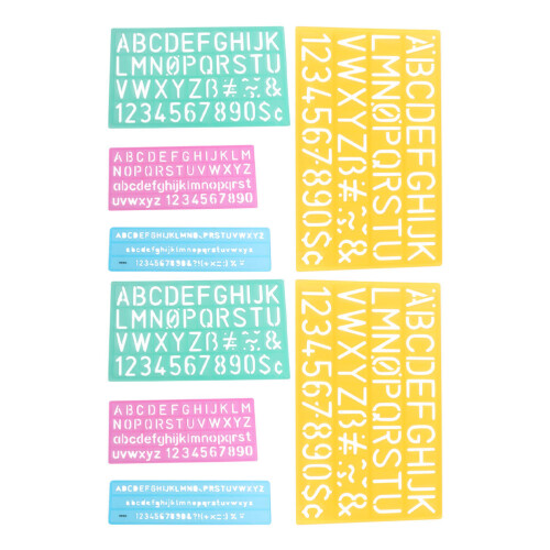 8 Pcs Alphabet Stencils Set With Letters Numbers And Ruler 2