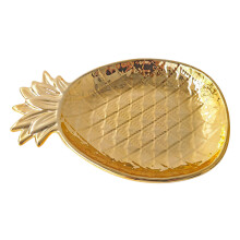 5Pièces Assiettes Céramiques Dorées Plateau Rangement Snacks