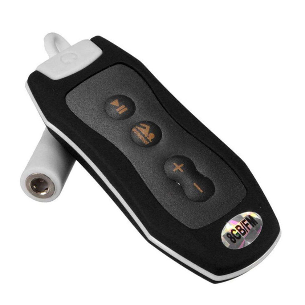 Mini Ipx8 Waterproof Mp3 Music Player Fm Radio 4Gb/8Gb Clip Design Sport Running Swimming Diving Black 9354506122096