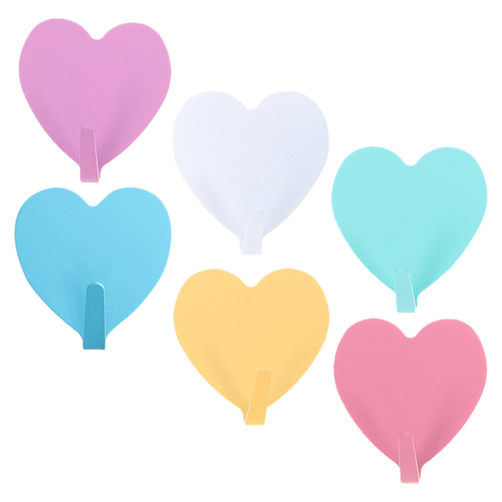 18 Pcs Heart-Shaped Wall Iron Adhesive Hooks Multi-Functional-image-OPC-PKYFHYX-NEW