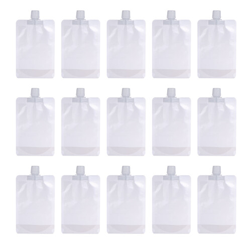 150 Pcs Disposable Juice Bag With Straw Stand-Up