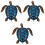 3 Pcs Iron Tortoise Pendant Colored Turtle Wall Decoration 3