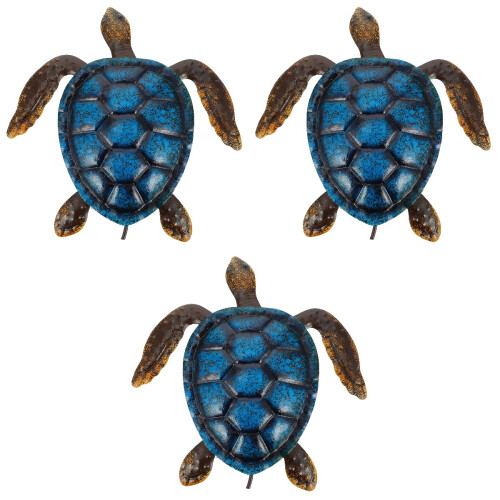 3 Pcs Iron Tortoise Pendant Colored Turtle Wall Decoration 2