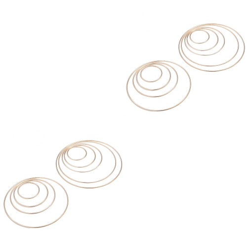 20 Pcs Multi-Size Simple Dreamcatcher Round Gold Metal Ring For Diy 2
