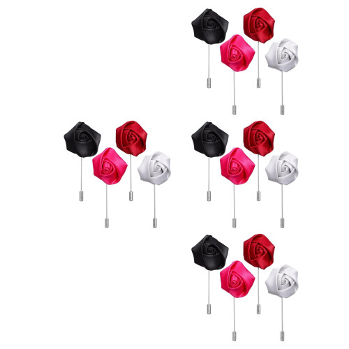 16 Pcs Flower Lapel Pin Suit Accessories For Men 2