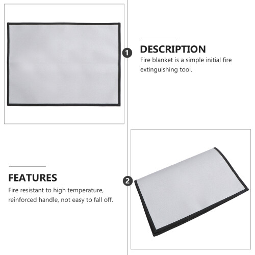 2 Pcs  Portable Fire Resistance Blanket Protection Blanket (Silver) 2