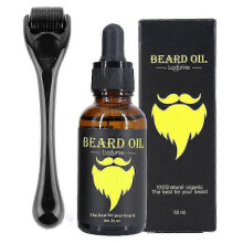 Beard Growth Kit, Beard Derma Roller, 0.5mm Derma Roller/beard Oil for Facial Hair Growth, for Men And Dads, Grooming Tool To Grow A Beard-facilitates