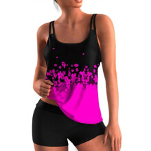 (S, Purple) Tankini For Women Tummy Control 2 Piece Swimsuit