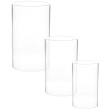 15 Pcs Transparent Glass Tea Light Cover Candle Chimney Tube