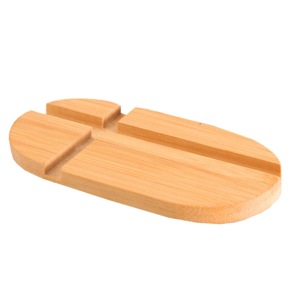 3 Pcs Bamboo Wood Phone Holder Office Cell Stand For Desk Desktop 013714293521