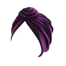 3Pcs Stylish Swirl Bonnet Bohemian Turban Hat Purple