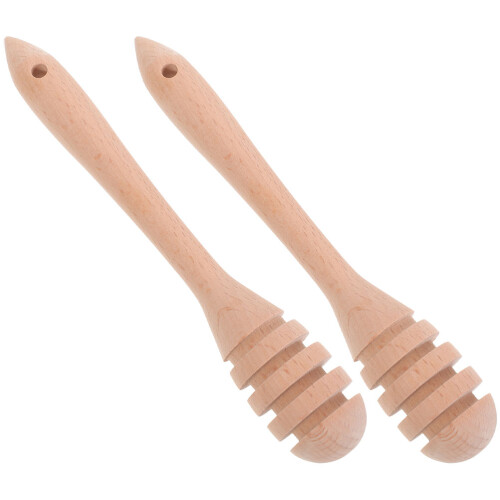 6 Pcs Wooden Honey Mixing Stirrer With Long Handle 2