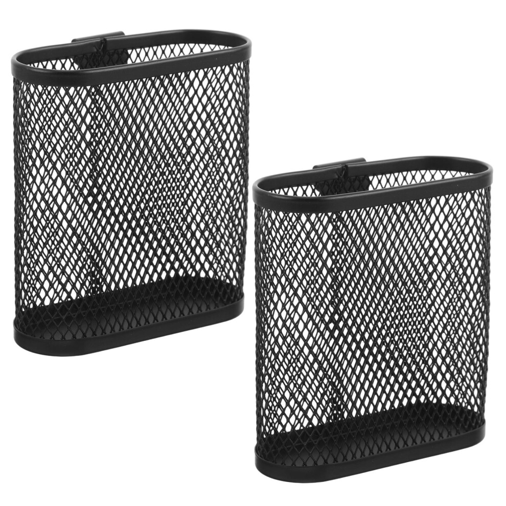 8 Pcs Mesh Pen Holder: Oval Metal Pencil Cup With Side Hanging Storage-image-OPC-PKYFQ5W-NEW