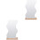 2Pcs Wooden Base Desktop Acrylic Irregular Makeup Mirror 5