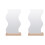 2Pcs Wooden Base Desktop Acrylic Irregular Makeup Mirror 4