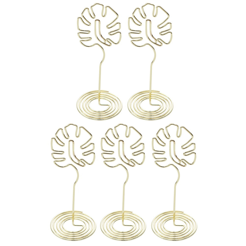 2 Sets  Of 5pcs Photo Holder Monstera Photo Clip Desktop Stand Clip-image-OPC-PKYFQVJ-NEW