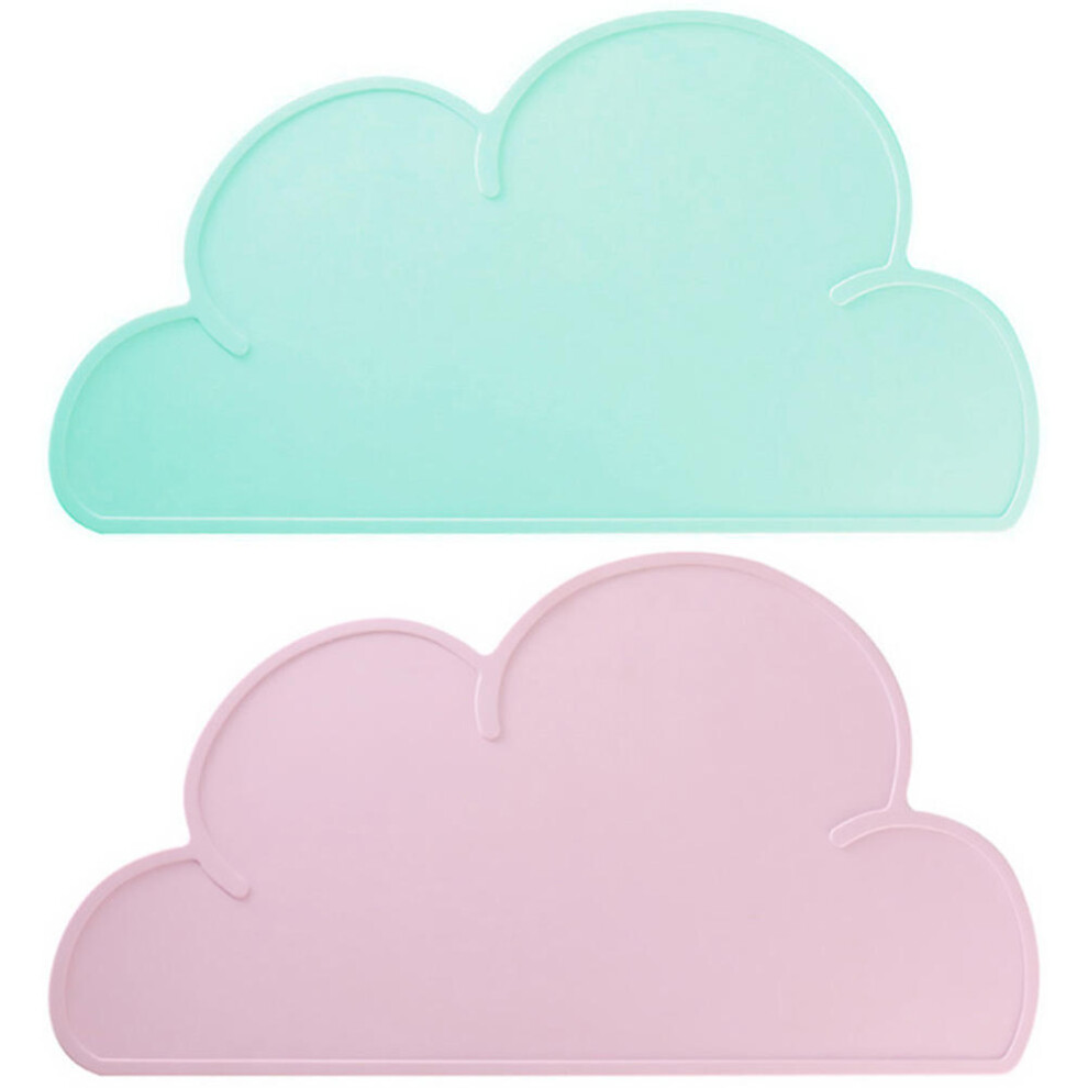 Aboofan 6 Pcs Silicone Placemat Cartoon Cloud Heat Insulated Table Mat
