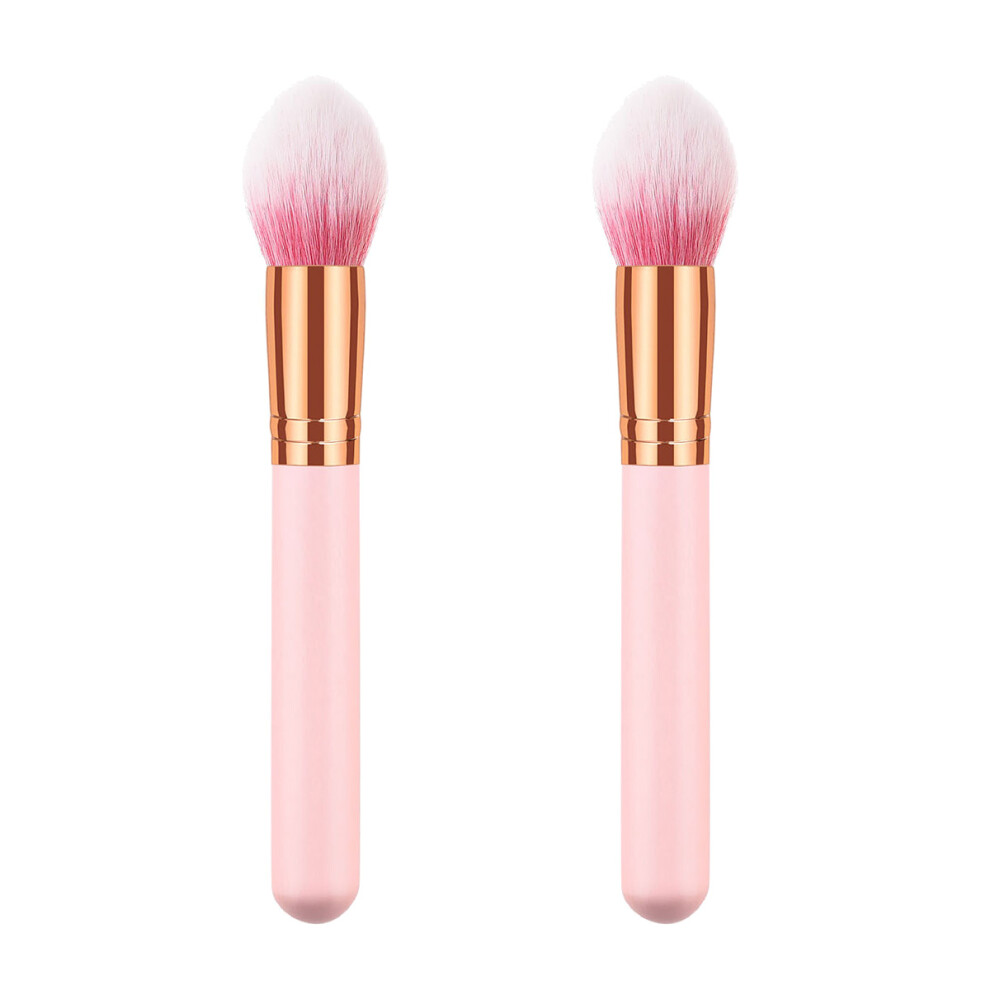 Vaguelly 6 Pcs Wooden Handle Flame Shape Nylon Bristles Makeup Brush