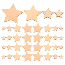 600 Pcs Wooden Star Slices For Wedding Craft Embellishments